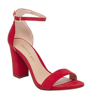 NEVER WORN Madden Girl Beella Block Heel Sandals, Red size 6